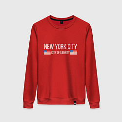 Свитшот хлопковый женский NEW YORK, цвет: красный