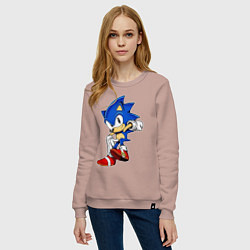 Свитшот хлопковый женский SONIC, цвет: пыльно-розовый — фото 2