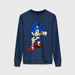 Свитшот хлопковый женский SONIC, цвет: тёмно-синий