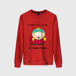 Свитшот хлопковый женский ЮЖНЫЙ ПАРК, цвет: красный