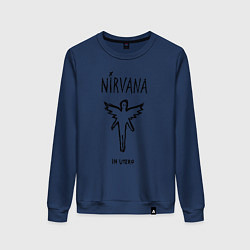 Свитшот хлопковый женский Nirvana In utero, цвет: тёмно-синий