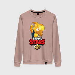 Свитшот хлопковый женский BRAWL STARS CROW PHOENIX, цвет: пыльно-розовый