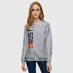 Свитшот хлопковый женский RUST, цвет: меланж — фото 2