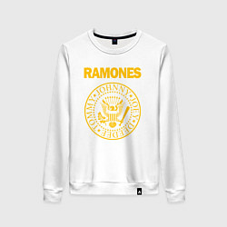 Свитшот хлопковый женский RAMONES, цвет: белый