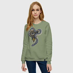 Свитшот хлопковый женский Иллюминаты, цвет: авокадо — фото 2