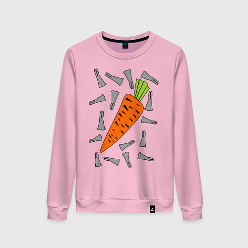 Женский свитшот Морковка кролика / Светло-розовый – фото 1