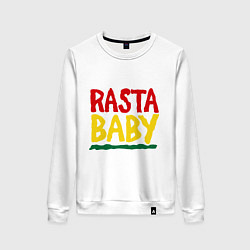 Свитшот хлопковый женский Rasta baby, цвет: белый