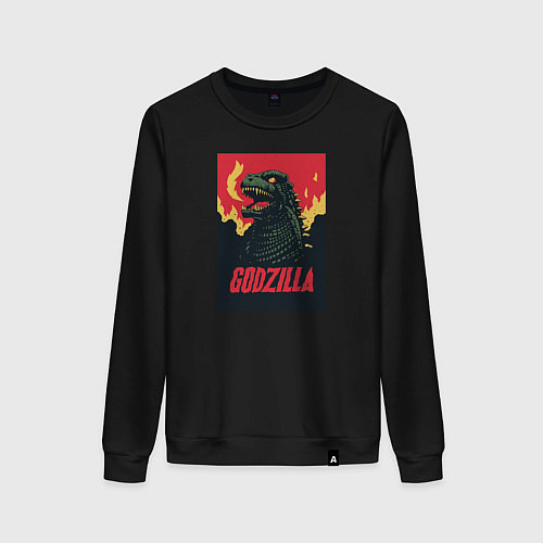 Женский свитшот Godzilla / Черный – фото 1