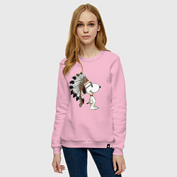Свитшот хлопковый женский Snoopy, цвет: светло-розовый — фото 2