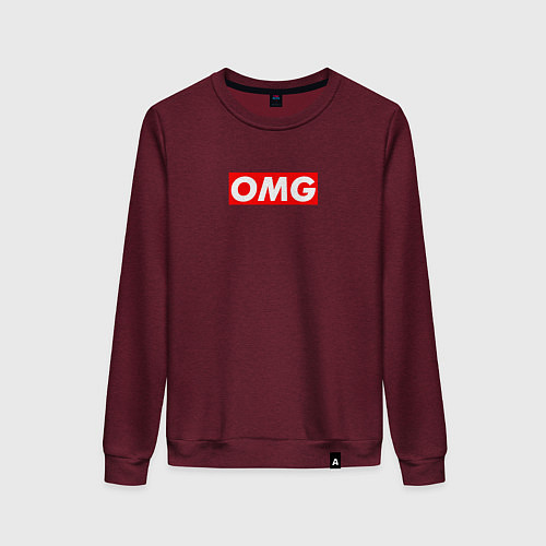 Женский свитшот OMG SUPREME STYLE / Меланж-бордовый – фото 1