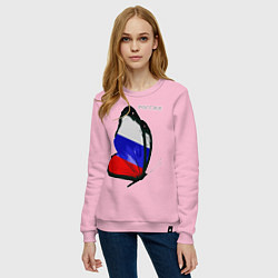 Свитшот хлопковый женский Россия, цвет: светло-розовый — фото 2