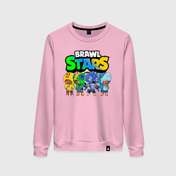 Свитшот хлопковый женский BRAWL STARS LEON, цвет: светло-розовый