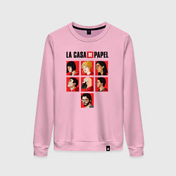 Свитшот хлопковый женский БУМАЖНЫЙ ДОМ, цвет: светло-розовый