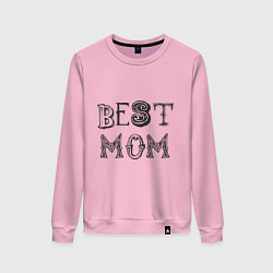 Свитшот хлопковый женский Лучшая мама - best mom, цвет: светло-розовый
