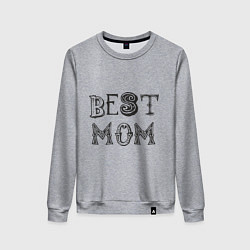 Свитшот хлопковый женский Лучшая мама - best mom, цвет: меланж