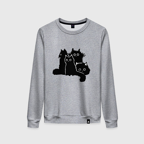 Женский свитшот Мохнатые Коты / Меланж – фото 1