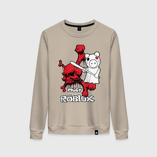 Женский свитшот Свинка Пигги из Roblox / Миндальный – фото 1
