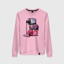 Свитшот хлопковый женский Лаки, цвет: светло-розовый