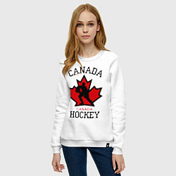 Свитшот хлопковый женский Canada Hockey, цвет: белый — фото 2