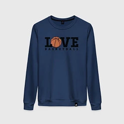 Свитшот хлопковый женский Love Basketball, цвет: тёмно-синий