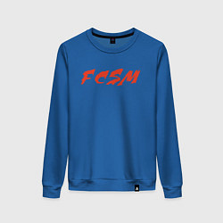 Свитшот хлопковый женский FCSM, цвет: синий