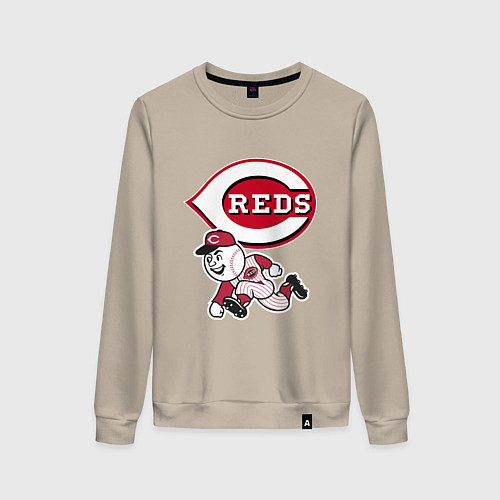 Женский свитшот Cincinnati reds - baseball team - talisman / Миндальный – фото 1