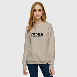 Свитшот хлопковый женский Vodka connecting people, цвет: миндальный — фото 2