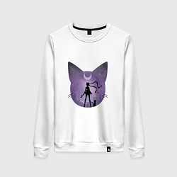 Свитшот хлопковый женский Лунный воен, цвет: белый