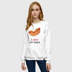 Свитшот хлопковый женский Love HOT DOGS, цвет: белый — фото 2