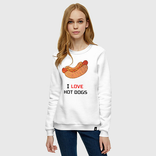 Женский свитшот Love HOT DOGS / Белый – фото 3