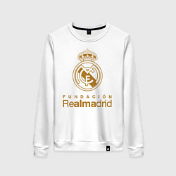 Свитшот хлопковый женский Real Madrid FC, цвет: белый