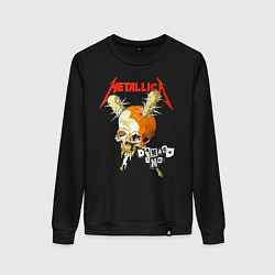 Женский свитшот Metallica - оранжевый череп