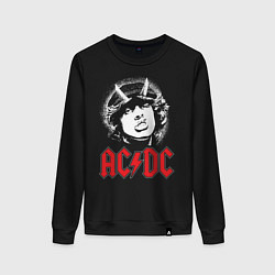 Свитшот хлопковый женский ACDC, цвет: черный