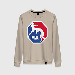 Свитшот хлопковый женский MMA, цвет: миндальный