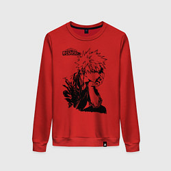 Свитшот хлопковый женский Моя геройская академия, цвет: красный