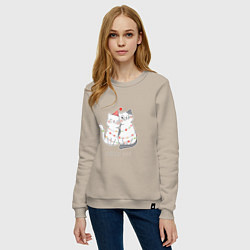 Свитшот хлопковый женский Merry Cat, цвет: миндальный — фото 2