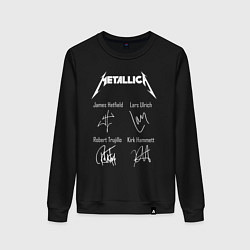 Свитшот хлопковый женский METALLICA АВТОГРАФЫ, цвет: черный