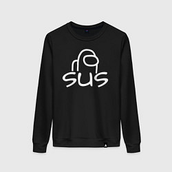 Свитшот хлопковый женский SUS, цвет: черный