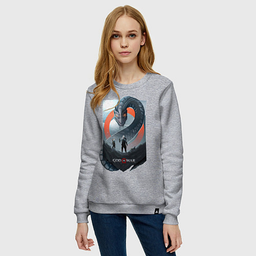 Женский свитшот Кратос и Атрей / Меланж – фото 3