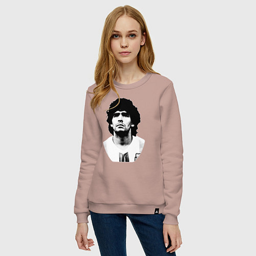 Женский свитшот Диего Марадона / Пыльно-розовый – фото 3