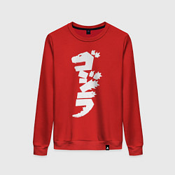 Свитшот хлопковый женский Годзилла, цвет: красный