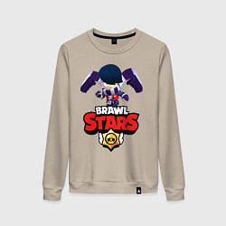 Свитшот хлопковый женский Brawl Stars Эдгар, цвет: миндальный