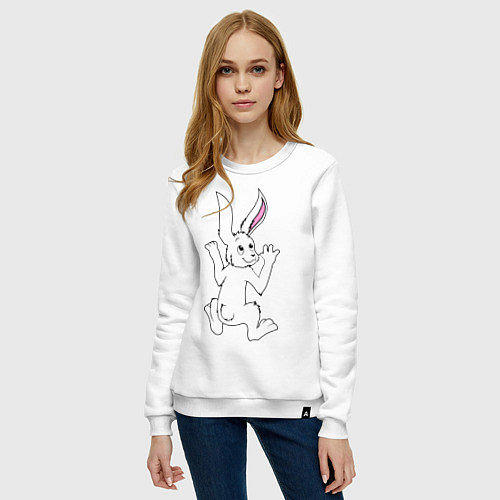 Женский свитшот Кролик на мне / Белый – фото 3