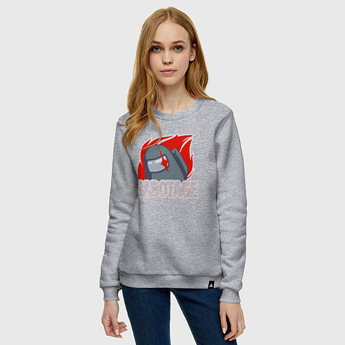Женский свитшот Among Us sabotage амонг ас саботаж / Меланж – фото 3