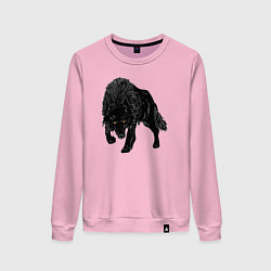 Свитшот хлопковый женский Черный Волк, цвет: светло-розовый