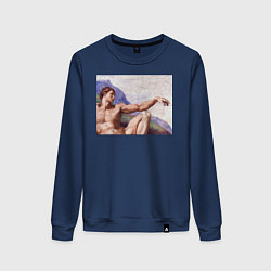 Свитшот хлопковый женский Искусство, цвет: тёмно-синий