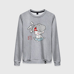 Свитшот хлопковый женский BTS sleep, цвет: меланж