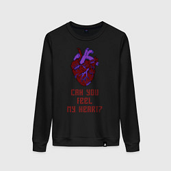 Свитшот хлопковый женский Bring Me The Horizon 2D Сердце, цвет: черный