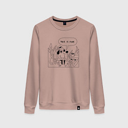 Свитшот хлопковый женский This is Fine, цвет: пыльно-розовый