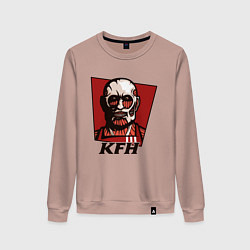 Свитшот хлопковый женский KFH - Kentucky Fried Human, цвет: пыльно-розовый